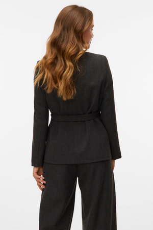 Bestie Loose Strap Blazer - Dark Grey Melange