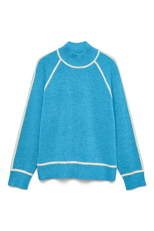 Gold Highneck Pullover -Alaskan Blue W. Birch