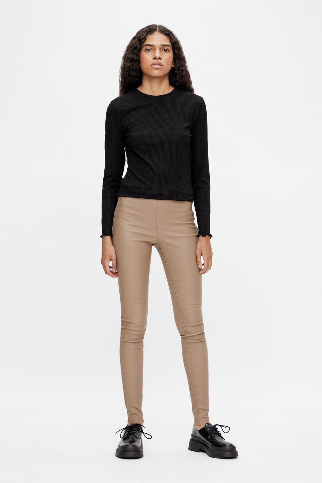 Belle Coated Leggings - Beige