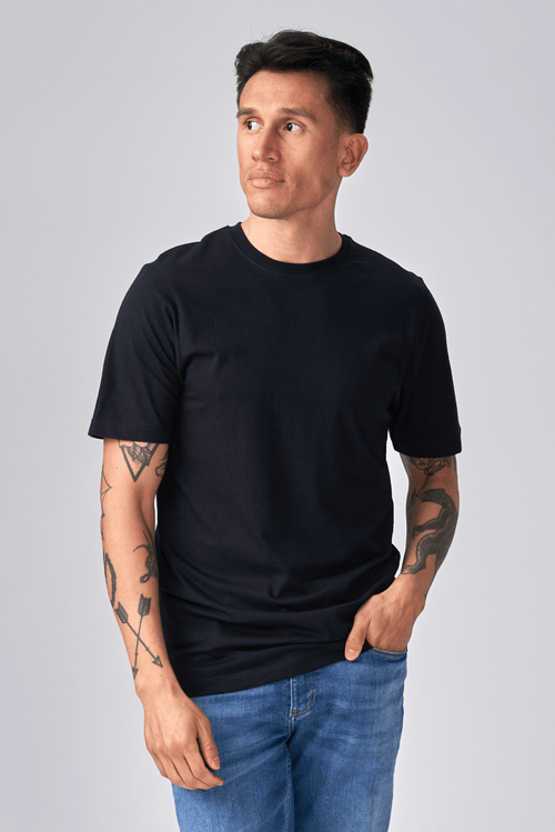 Orgánach Basic T -léine - Navy dorcha