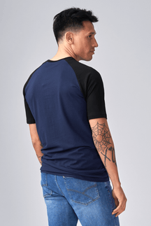 Basic raglan T-shirt - Black-Navy