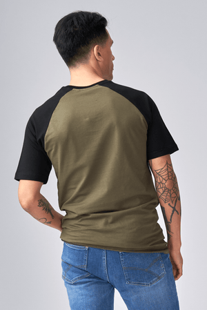 Basic Tričko Raglan-čierna armáda