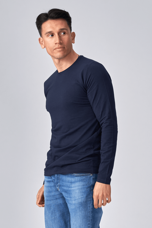 Sleeved fada Muscle T -léine - Navy