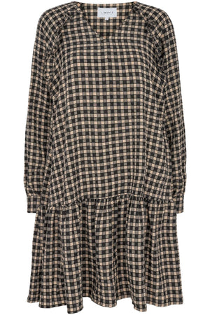 Dana Dress - Black Sand Checkered