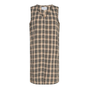 Dana V-Neck Dress - Black Sand Checkered