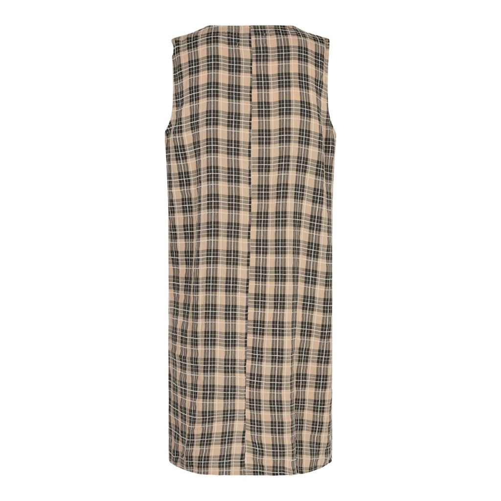 Dana V-Neck Dress - Black Sand Checkered