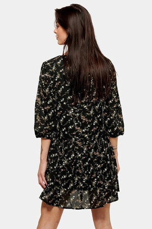 Ellen dress - Black-flowered