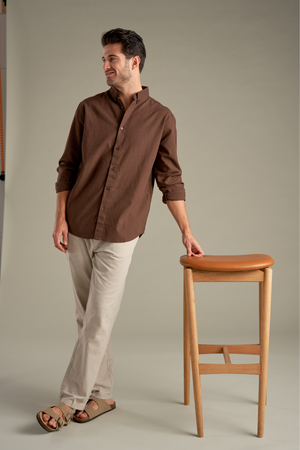 Linen Shirt - Coffee