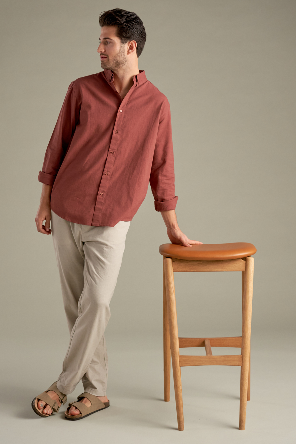 Lanena košulja - terakota