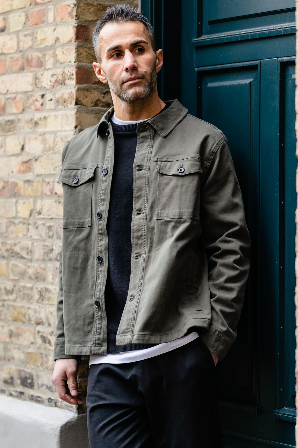 Twill Overshirt - Dark Olive