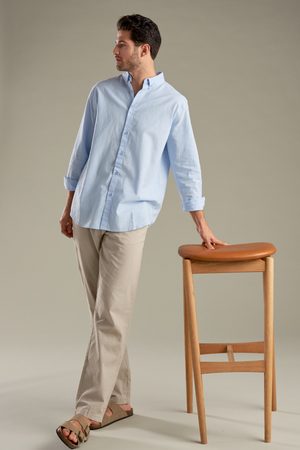 Léine línéadach - gorm éadrom