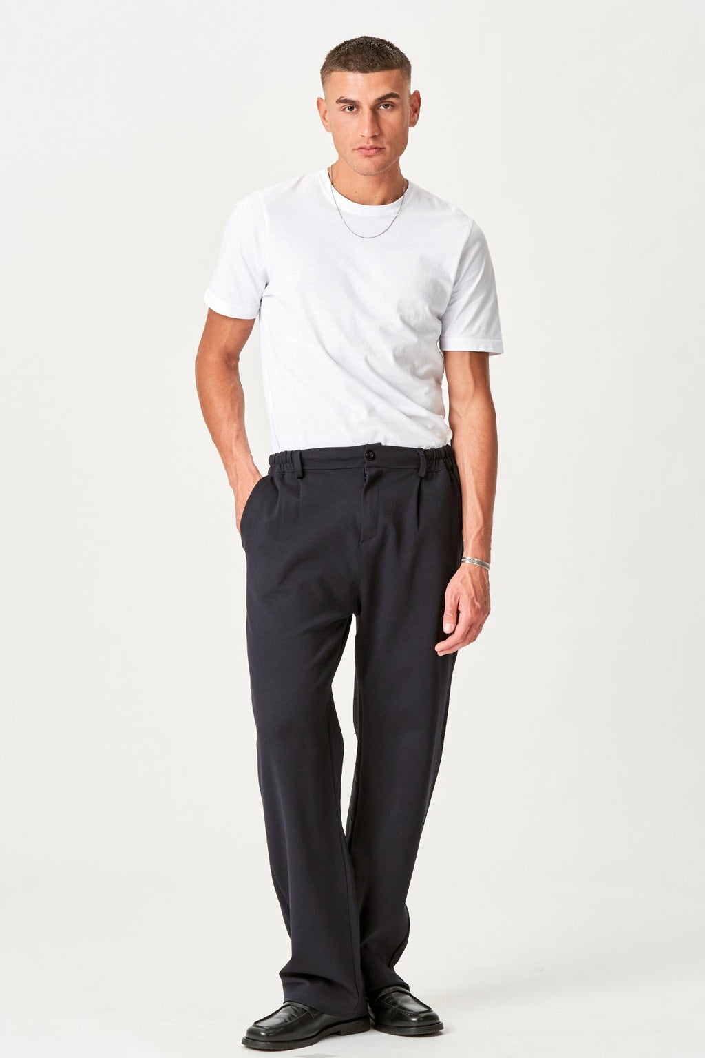 dress pants loose Wyobmus Men High Waisted Wide Leg Pants Business Dress Pants Casual Expanded Wait Straight Loose Trousers With Pockets Black