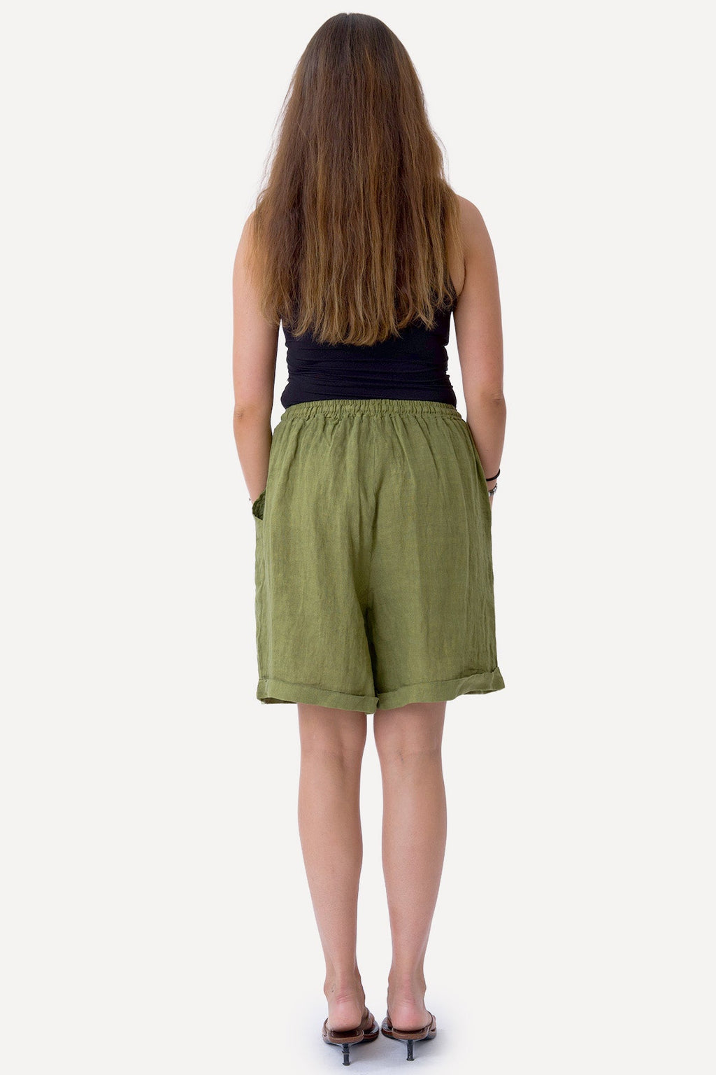 Linen Shorts - Olive