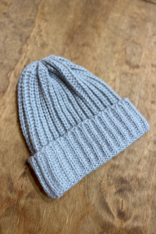 Ribbed Beanie - Light gray