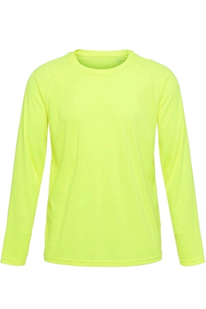 T-Léine Oiliúna Sleeved Fada-Neon Buí