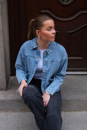 Jamie Denim Shacket - svijetloplavi traper