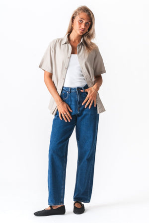 Short Sleeve Linen Shirt - Sand