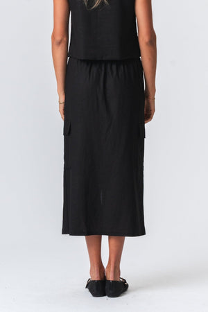 Linen Skirt - Black