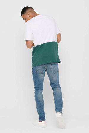 Traperice s tkalačkim rastezanjem - traper plava