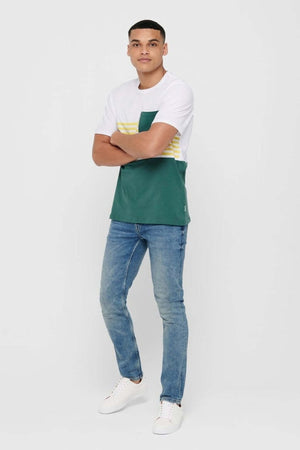 Traperice s tkalačkim rastezanjem - traper plava