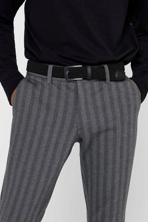 Mark Pants Stripy - Light gray