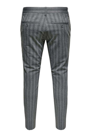 Mark Pants Stripy - Light gray