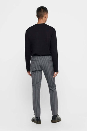 Mark Pants Stripy - Light gray