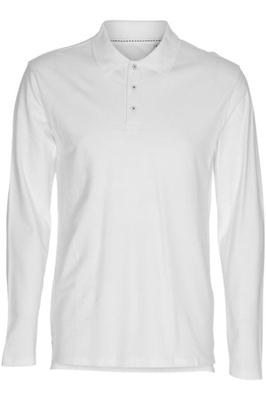 Muscle Long Sleeve Polo Shirt - White