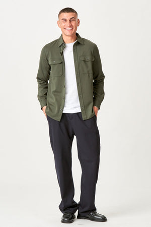 Performance Regular Overshirt - Olive Dark