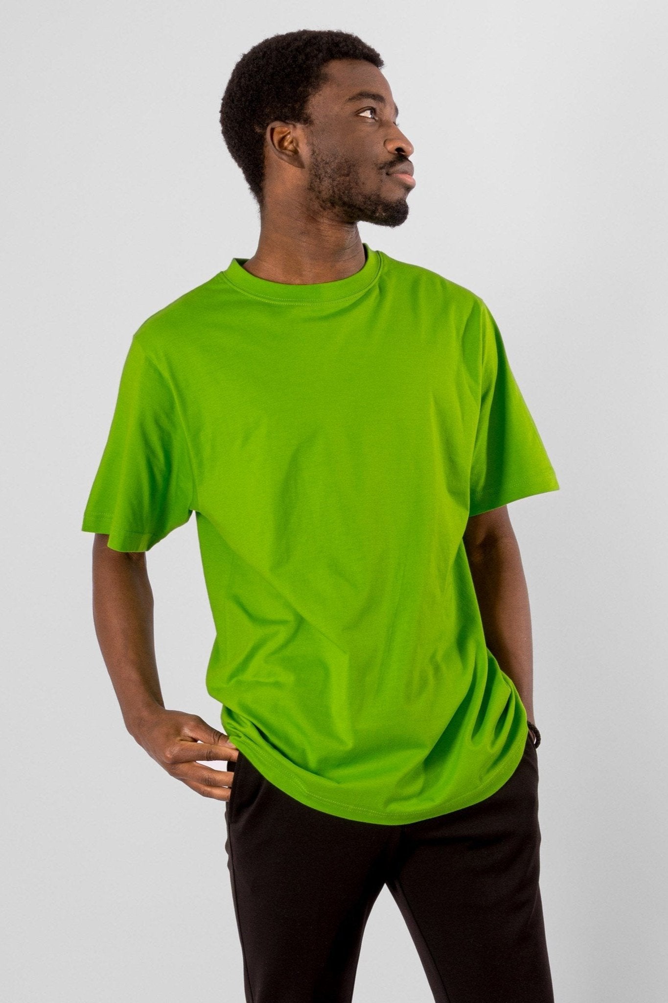 Lime Green Freshness: Men Oversized Tee - Affordable Fashion