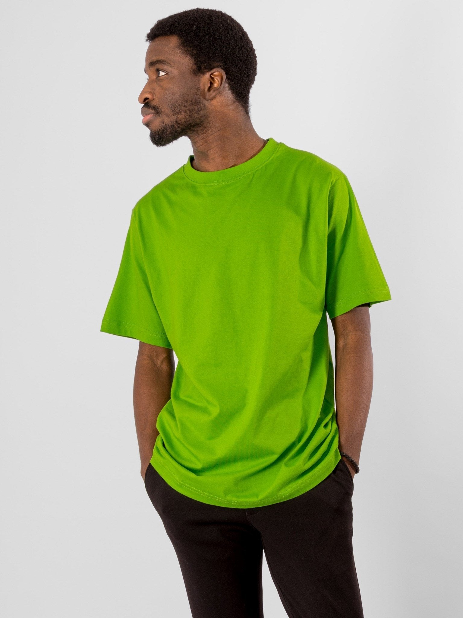 Lime Green Freshness: Men Oversized Tee - Affordable Fashion