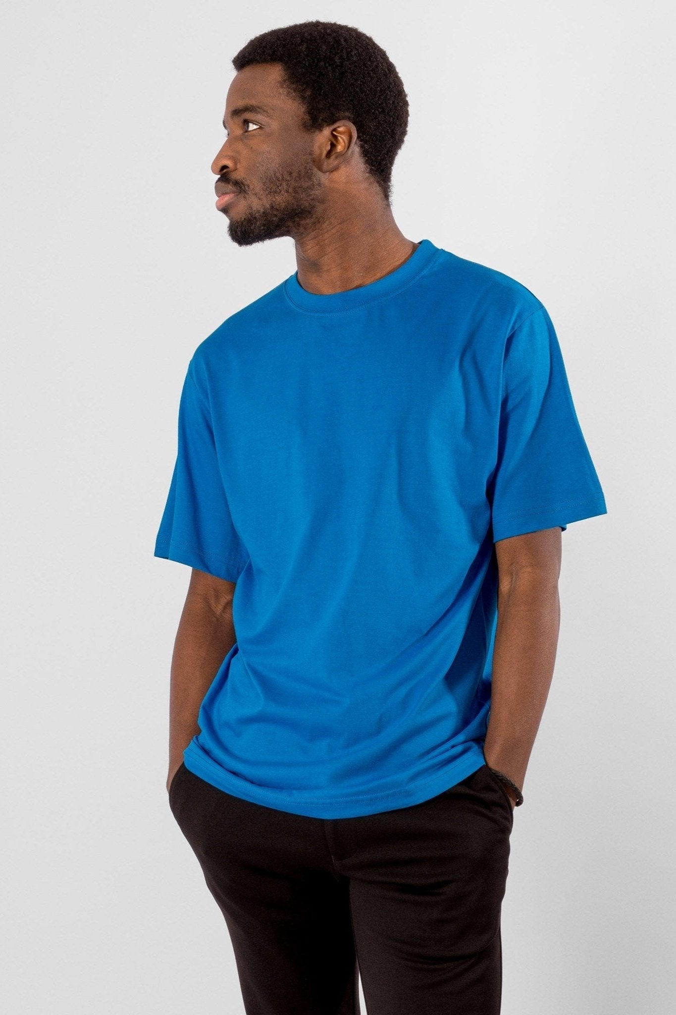 Effortless Style Awaits: TeeShoppen Turquoise Blue Casual Tee