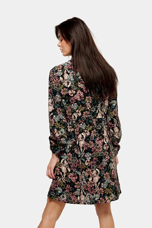 Tlačené košele šaty - čierna