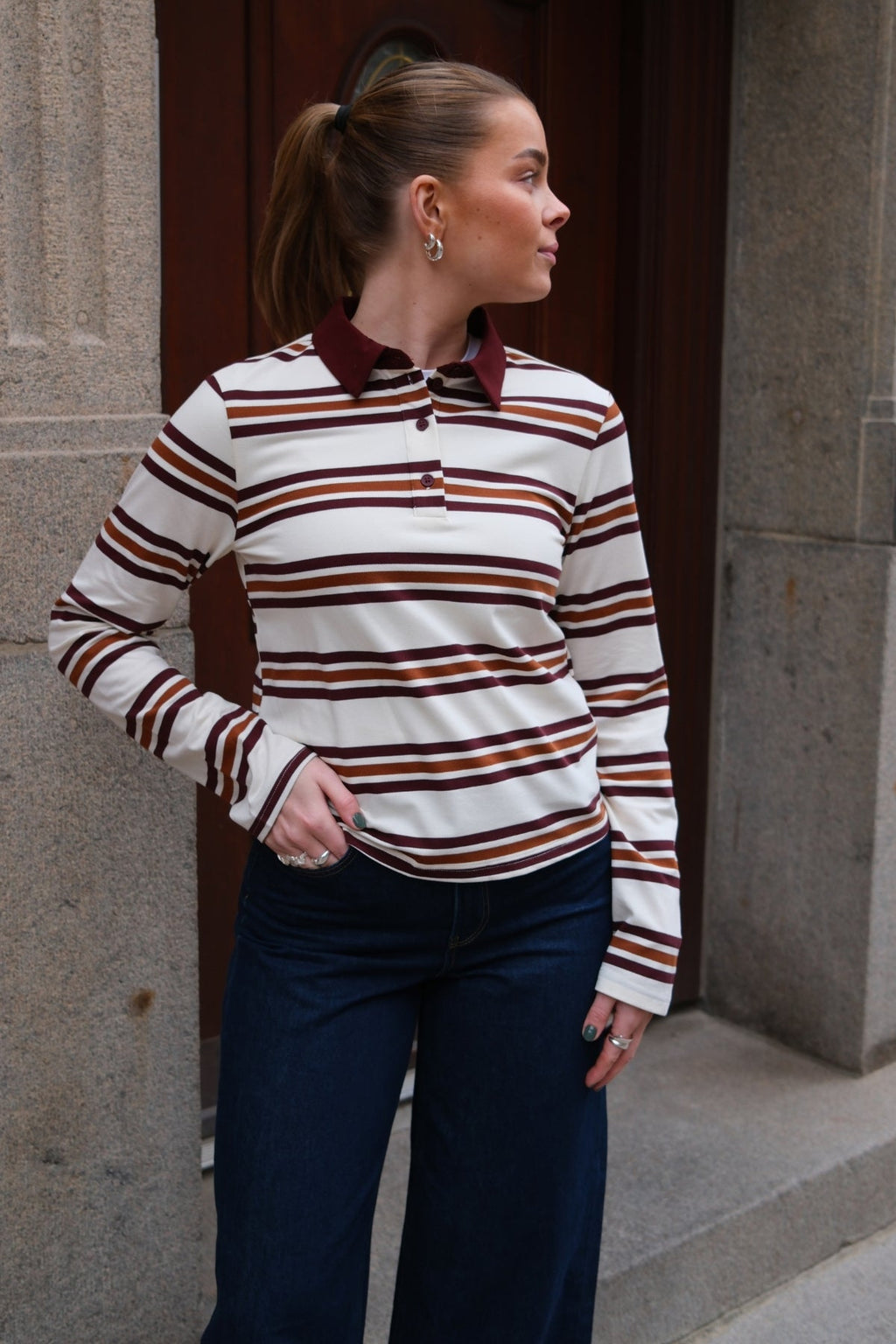 Nana L/S Polo Top - Java