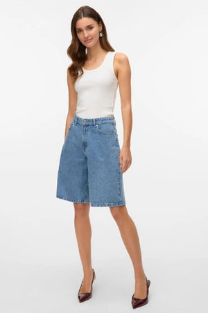 Kath Long Denim Shorts - Light Blue Denim