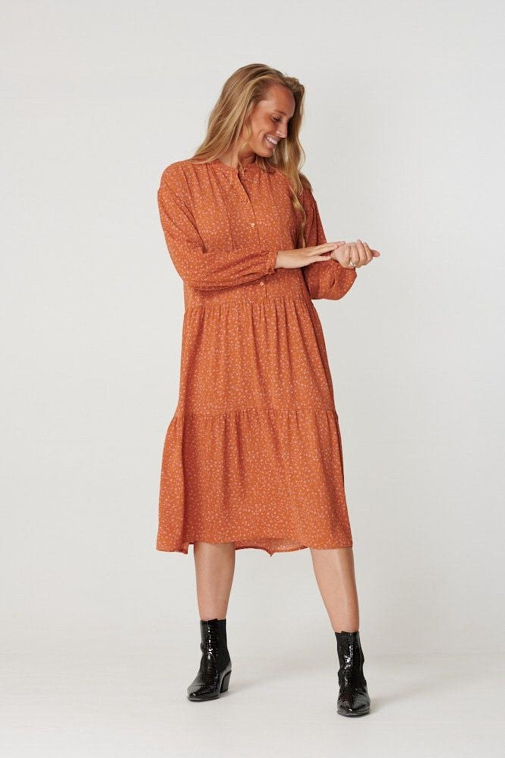 Sara long-sleeved dress - Rosa