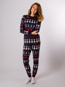 Snowflake Women Pajamas - Navy