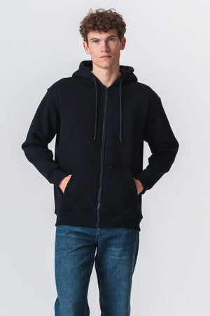 Relaxed Zip Hoodie - Navy