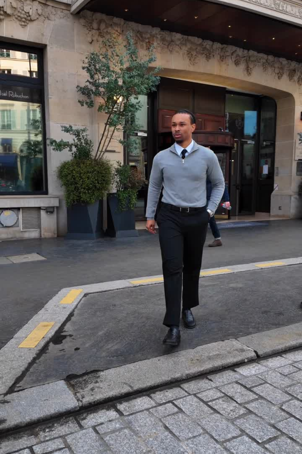 Pulóver so zipsom - sivý melír