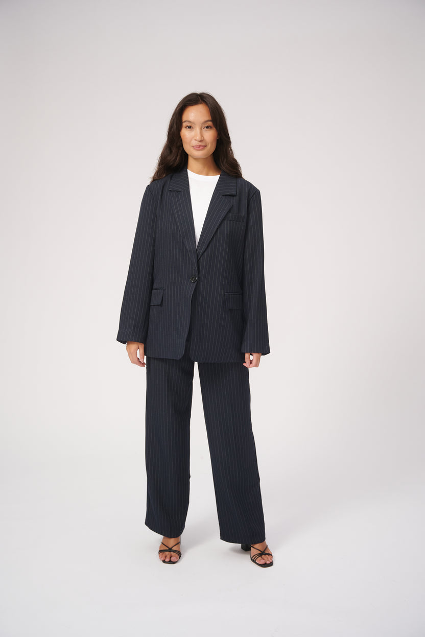 Oversized Suit (Navy Pinstripe) - Package Deal
