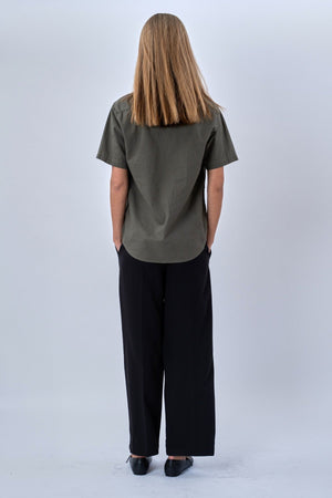 Majica s posteljinom kratkih rukava - vojska