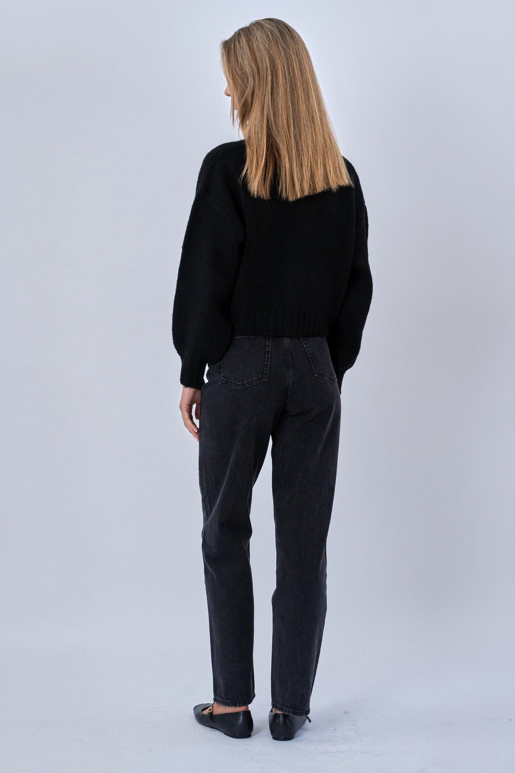 V-Neck Cardigan - Black