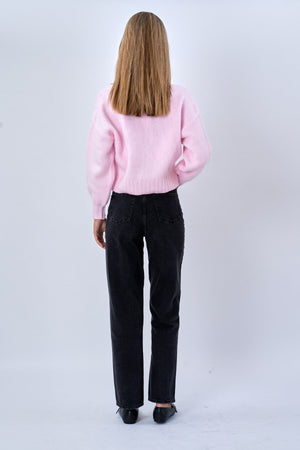 V-Neck Cardigan - Pink