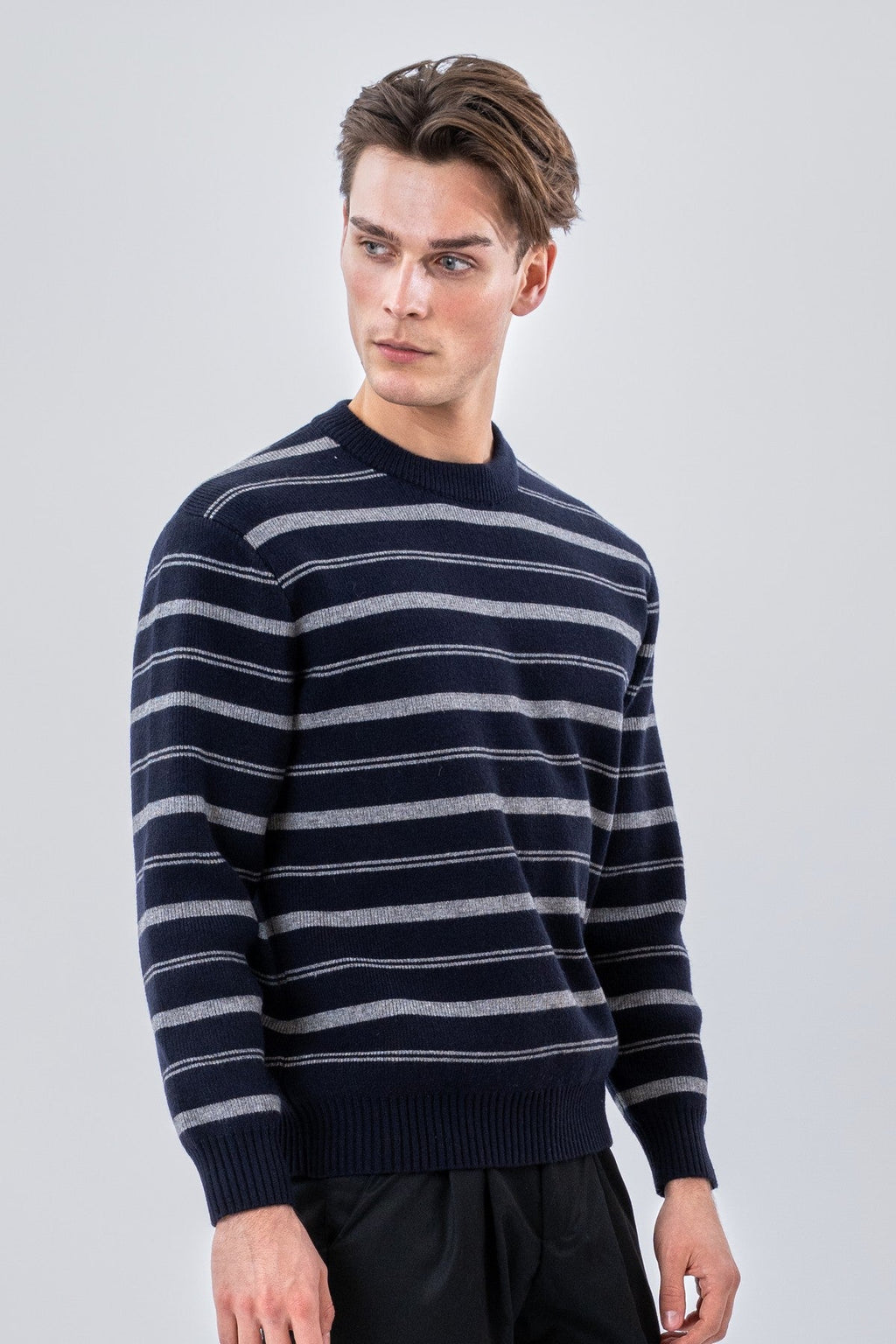 Striped Sweater - Dark Blue