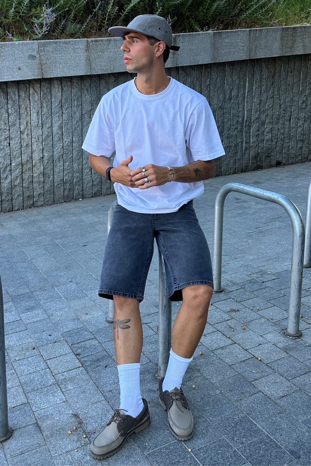 Džínsovina Shorts Voľný - čierny