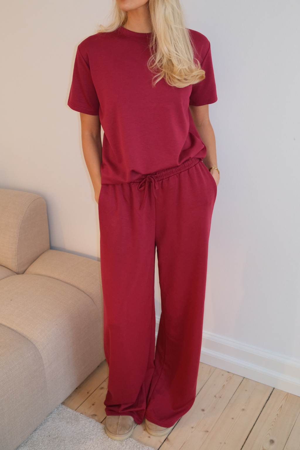 Leah Loose Pants - Burgundy