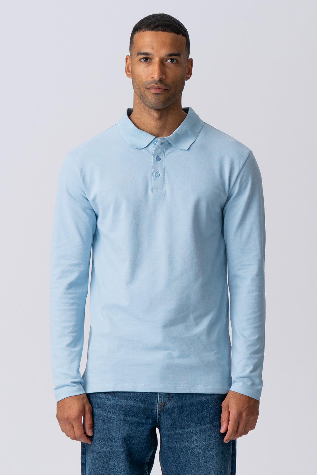 Polo majica s dugim rukavima - svijetloplava