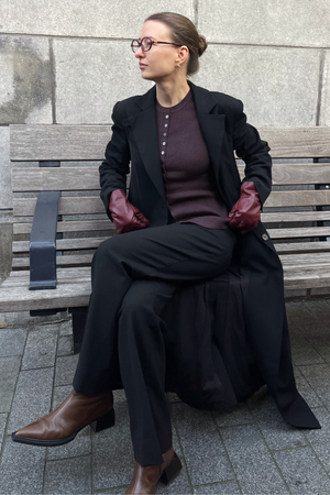 Cardigan Knit O -neck Ukino - Plum Seacláide