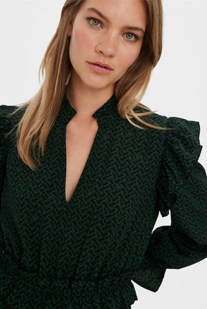 Viedenské lýtkové šaty - zelenšie pasienky