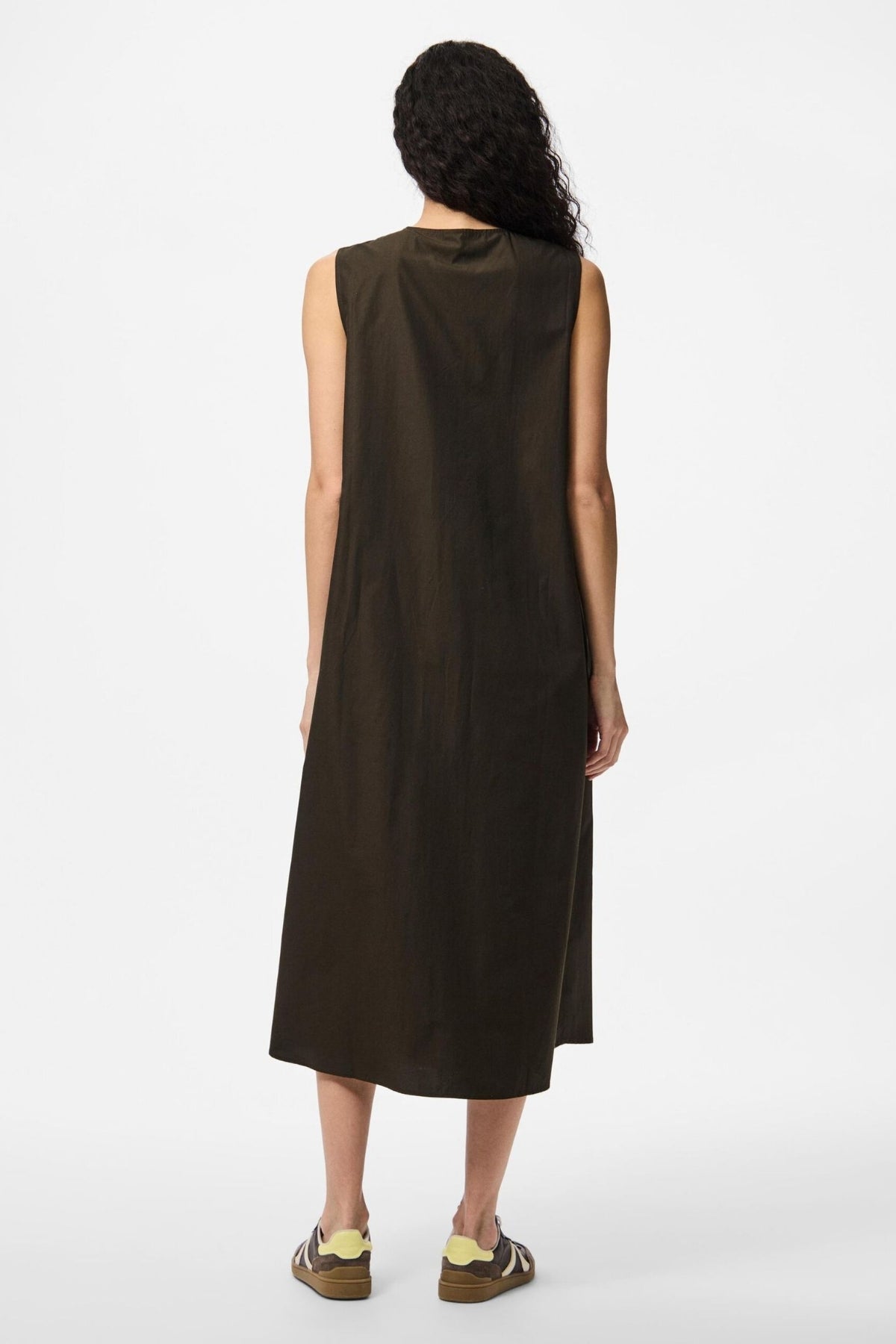 Jenna Midi Tie Dress - Delicioso Brown